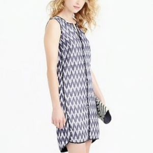 J. Crew sleeveless cotton Ikat shift dress